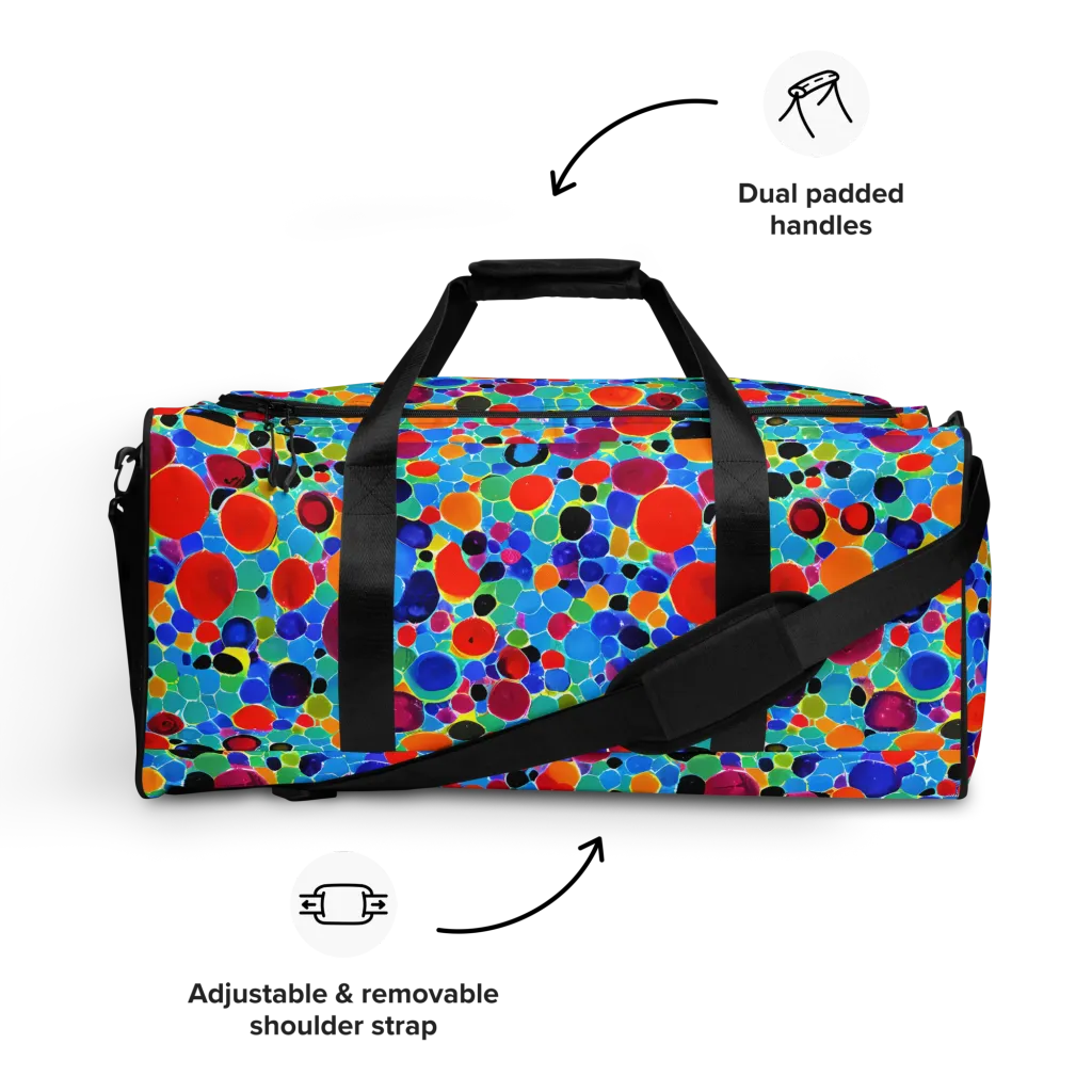 Prismatic Pebbles on Duffle Bag — Front