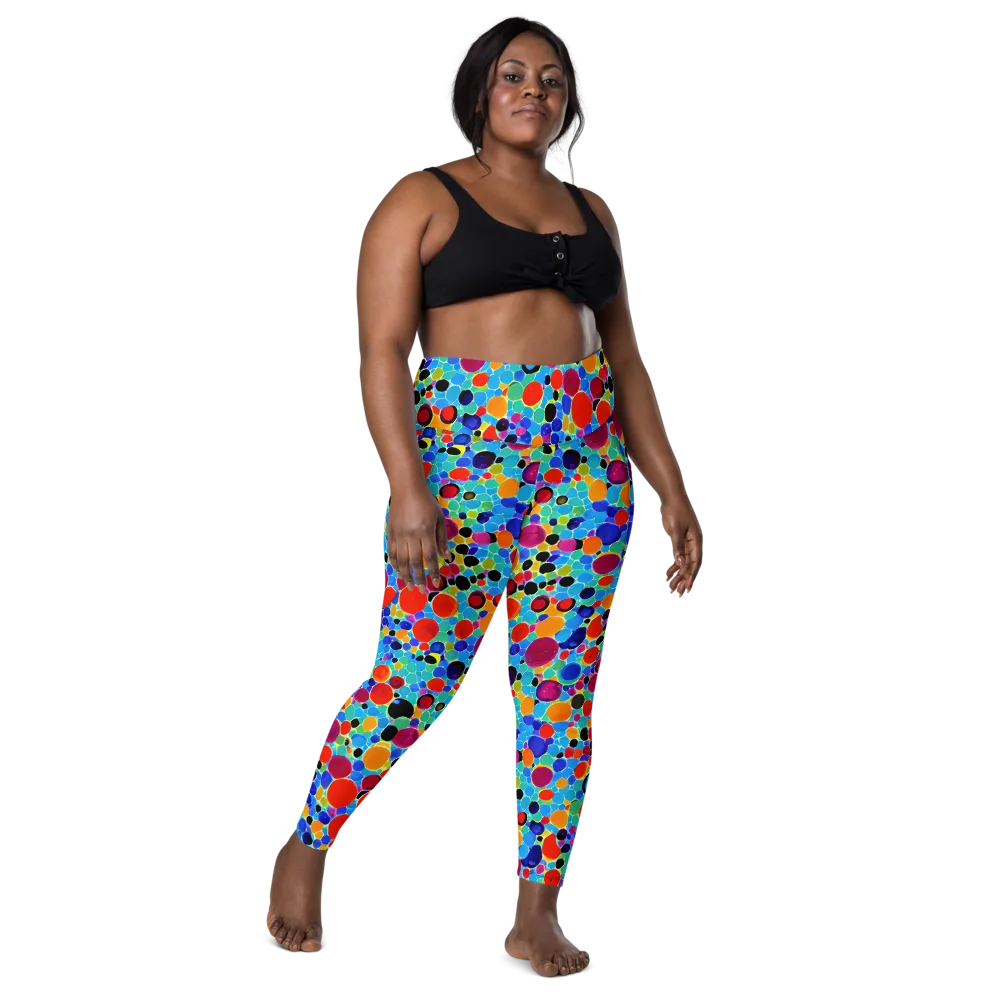 Prismatic Pebbles on Leggings with Pockets — Front