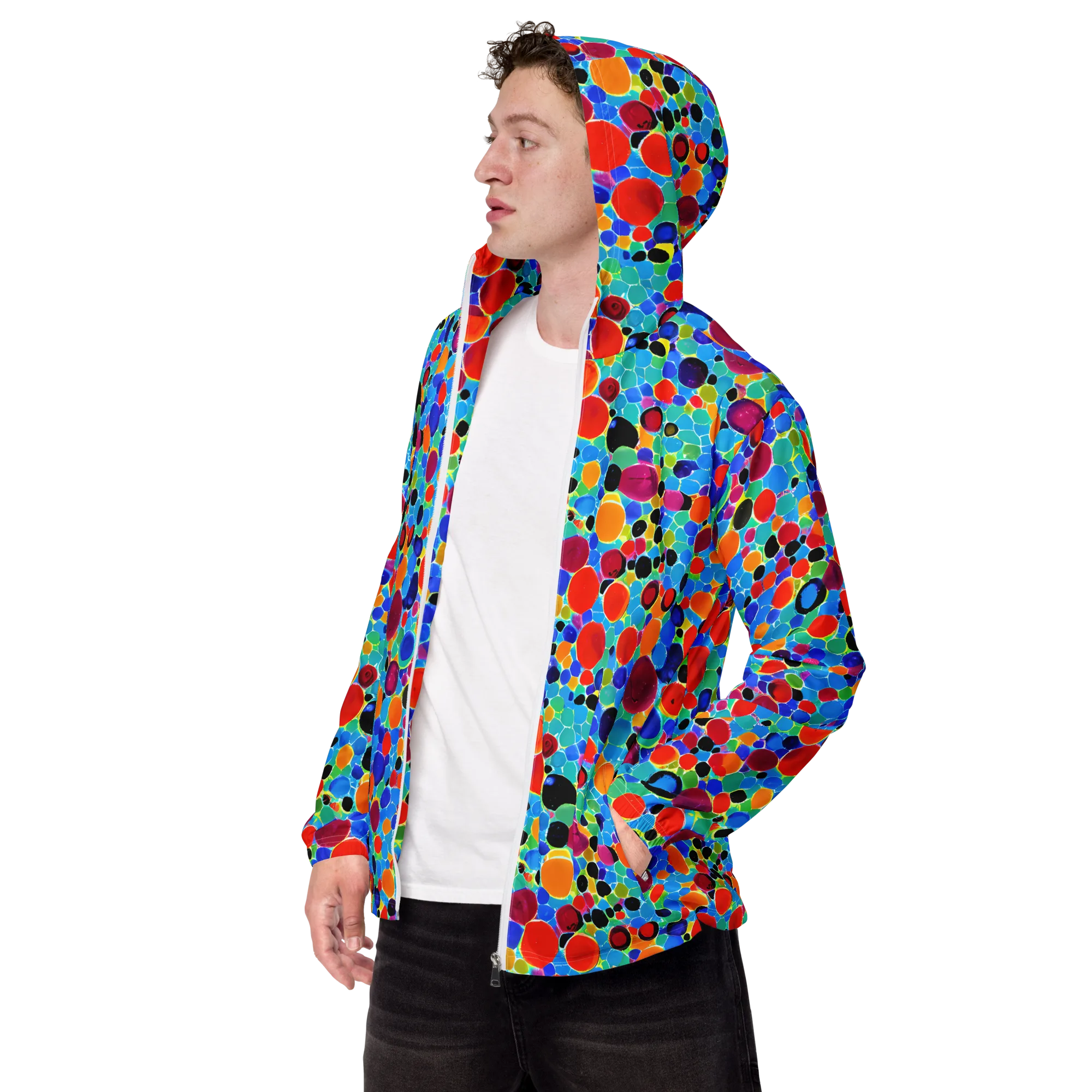 Prismatic Pebbles on Men's Windbreaker — Left Front