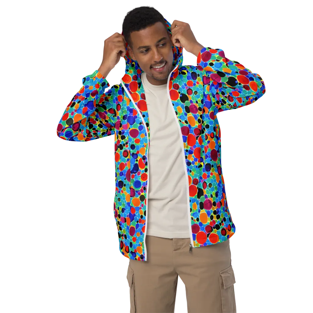 Prismatic Pebbles on Men's Windbreaker — Front