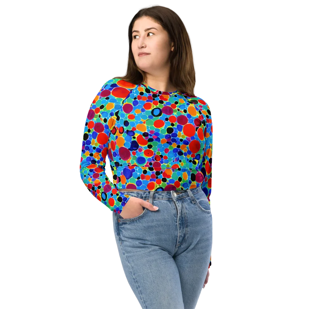 Prismatic Pebbles on Long Sleeve Crop Top — Front