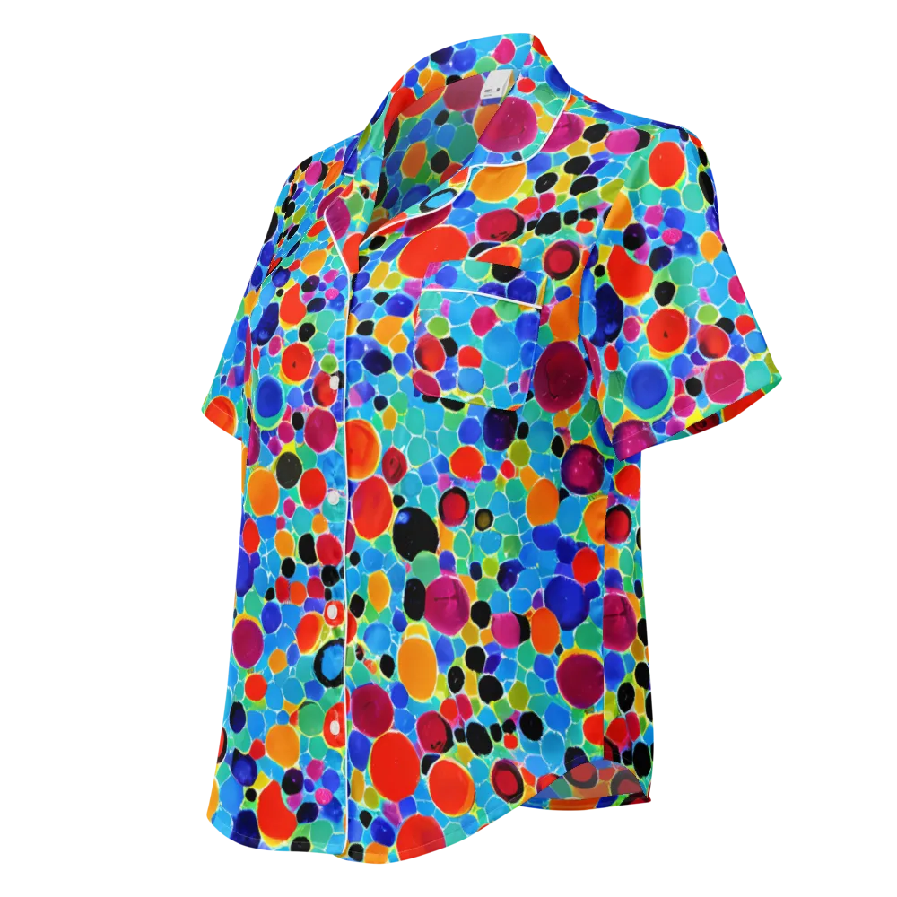 Prismatic Pebbles on Women's Short Sleeve Pajama Top — Left Front