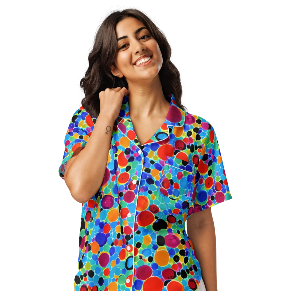 Prismatic Pebbles on Women's Short Sleeve Pajama Top — Front