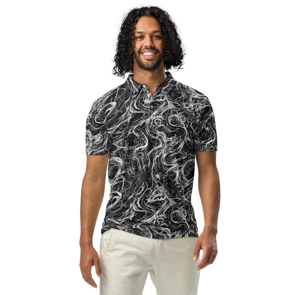 Obsidian Tide on Men's Slim Fit Polo Shirt — Front