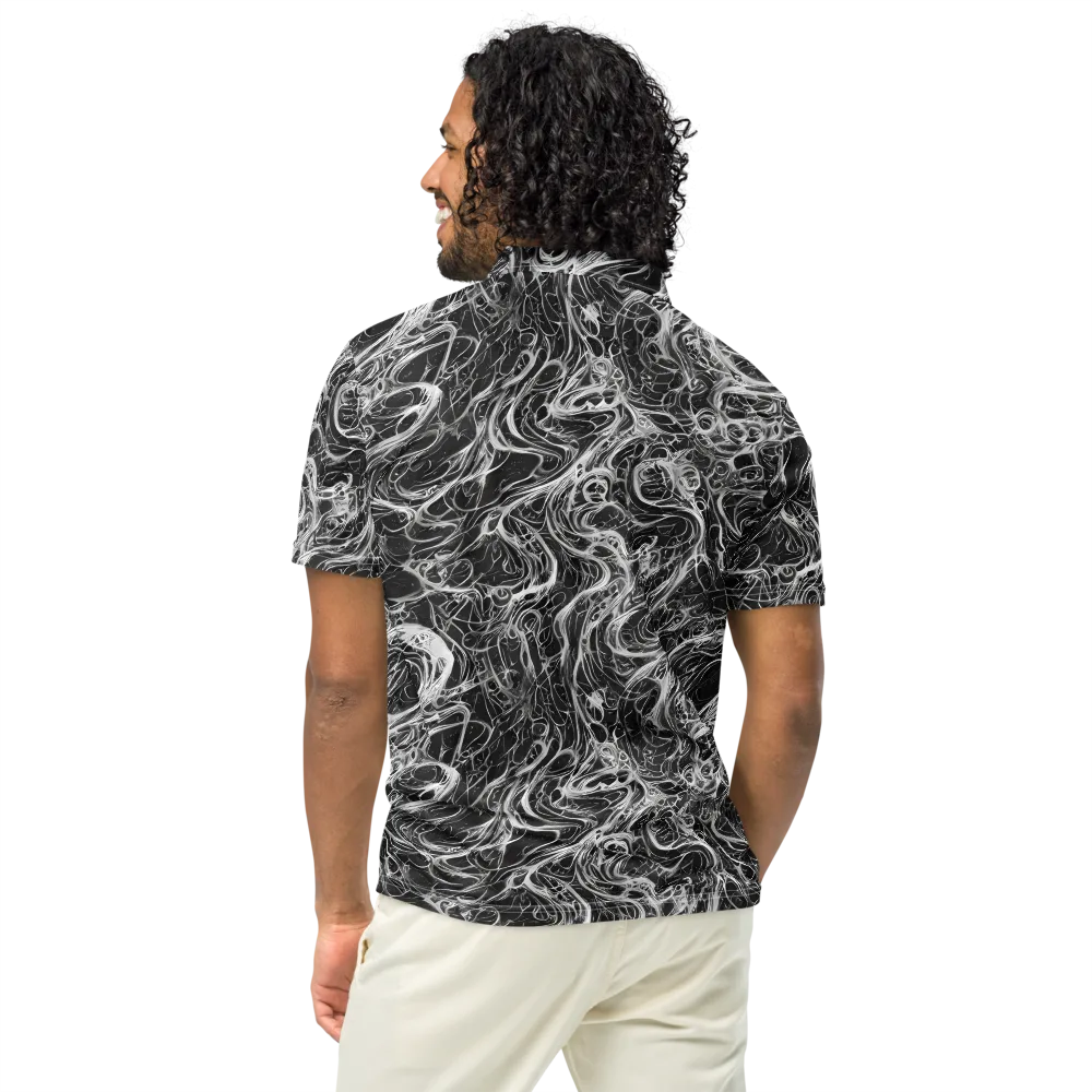Obsidian Tide on Men's Slim Fit Polo Shirt — Back