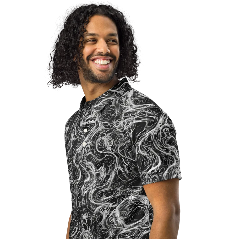 Obsidian Tide on Men's Slim Fit Polo Shirt — Left Front