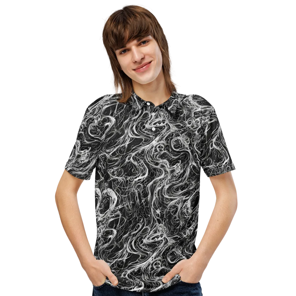Obsidian Tide on Men's Slim Fit Polo Shirt — Front