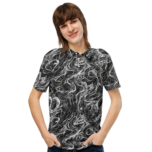 Obsidian Tide on a Men's Slim Fit Polo Shirt
