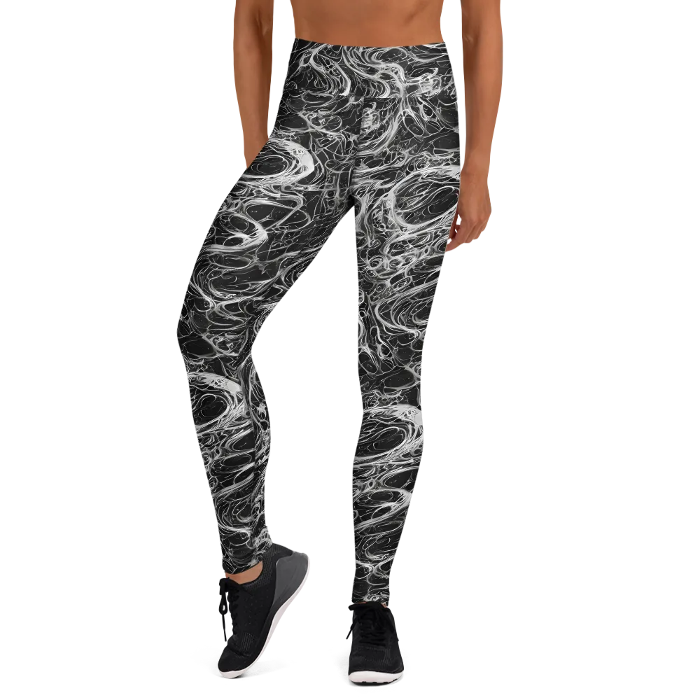 Obsidian Tide on Yoga Leggings — Front