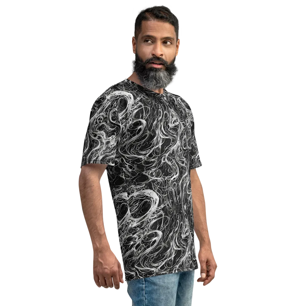 Obsidian Tide on Men's Crew Neck T-Shirt — Right