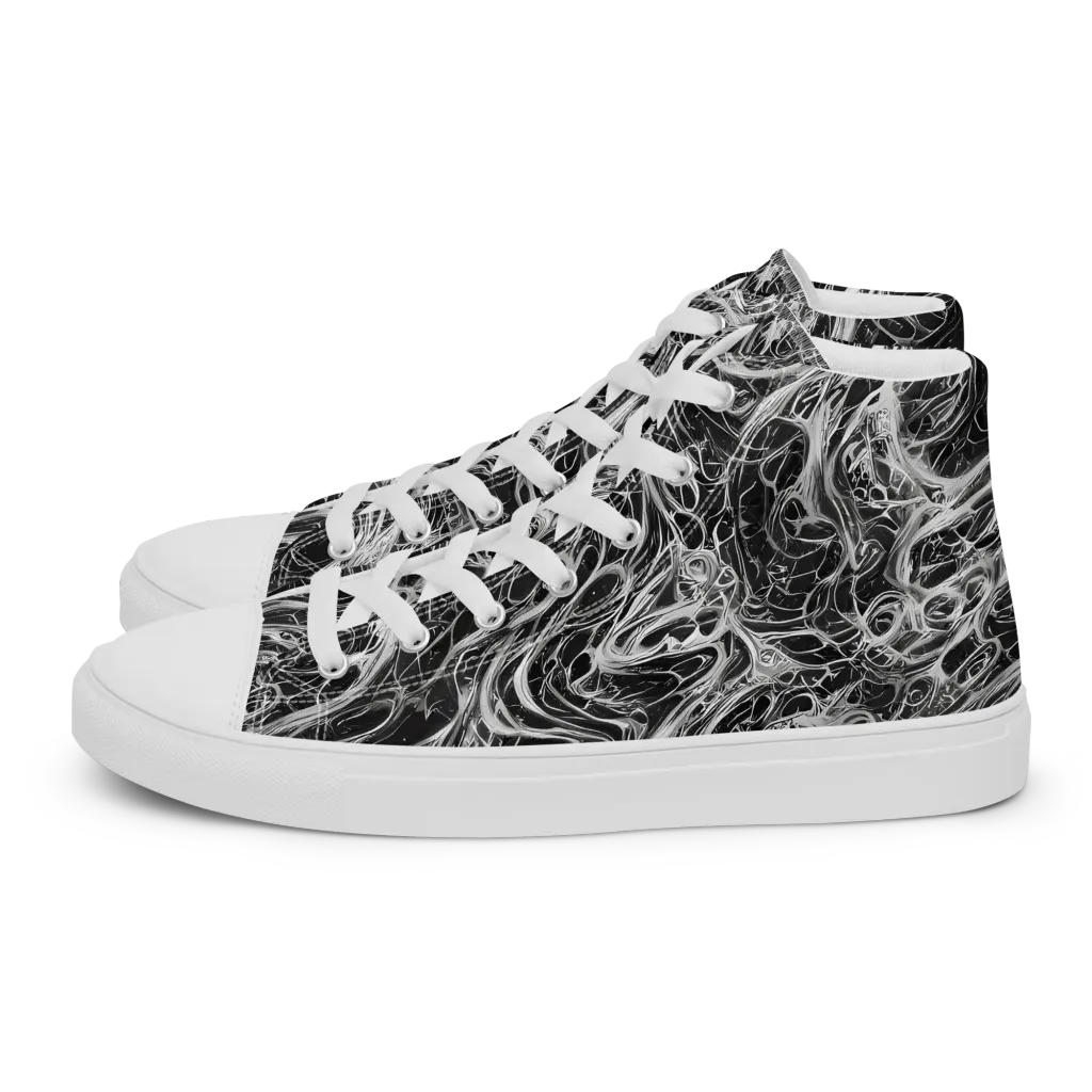 Obsidian Tide on Men's High Top Canvas Shoes — Left