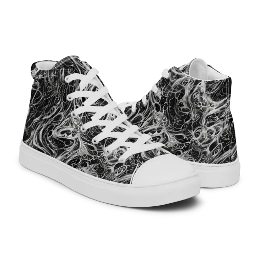 Obsidian Tide on a Men's High Top Canvas Shoes
