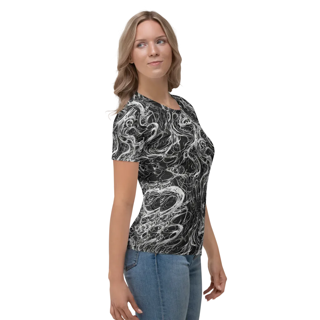 Obsidian Tide on Women's Crew Neck T-Shirt — Right