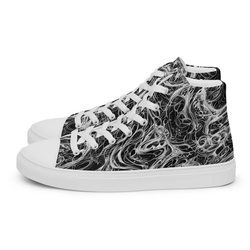 Obsidian Tide on Women's High Top Canvas Shoes — Left
