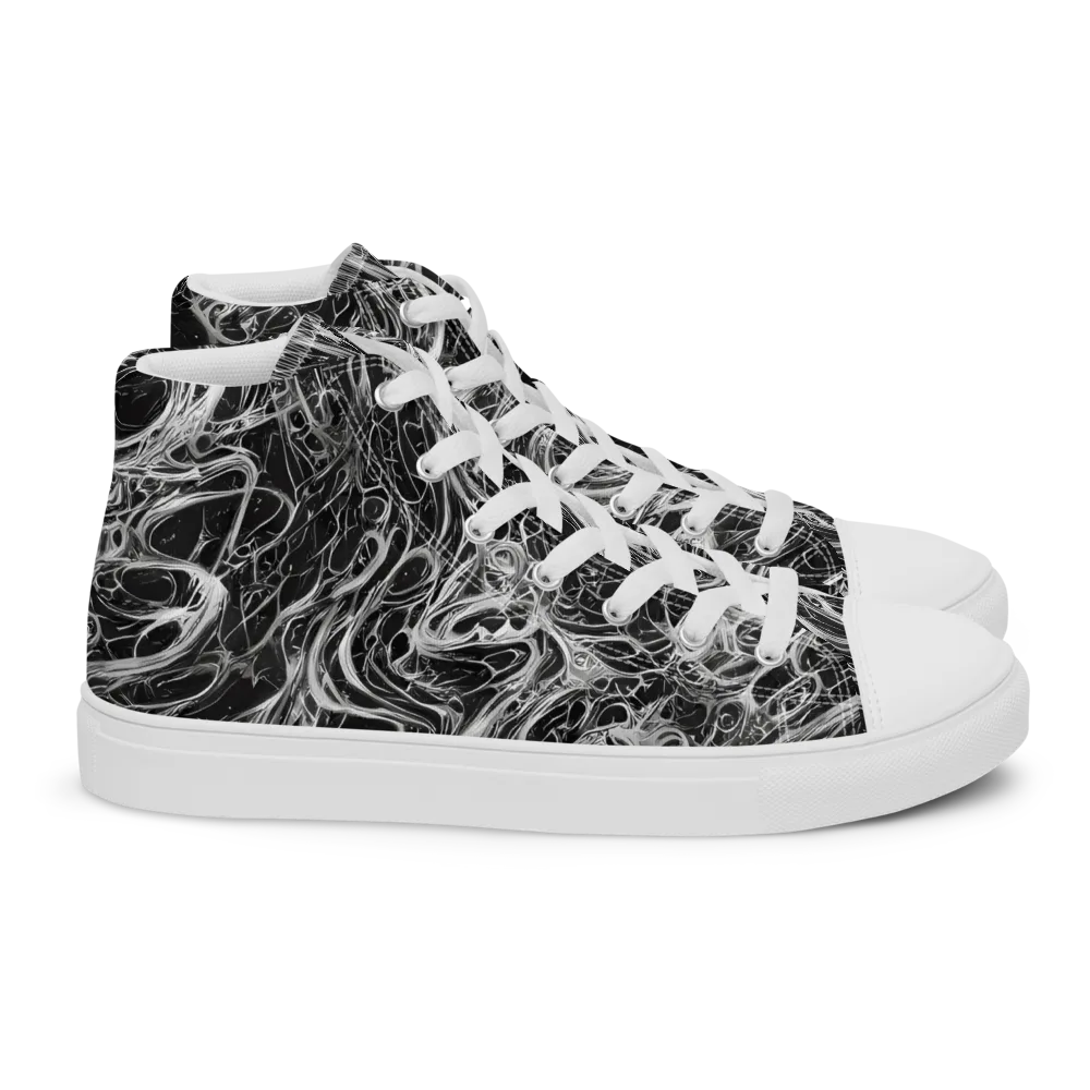 Obsidian Tide on Women's High Top Canvas Shoes — Right