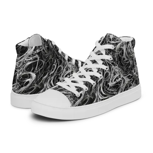 Obsidian Tide on a Women's High Top Canvas Shoes