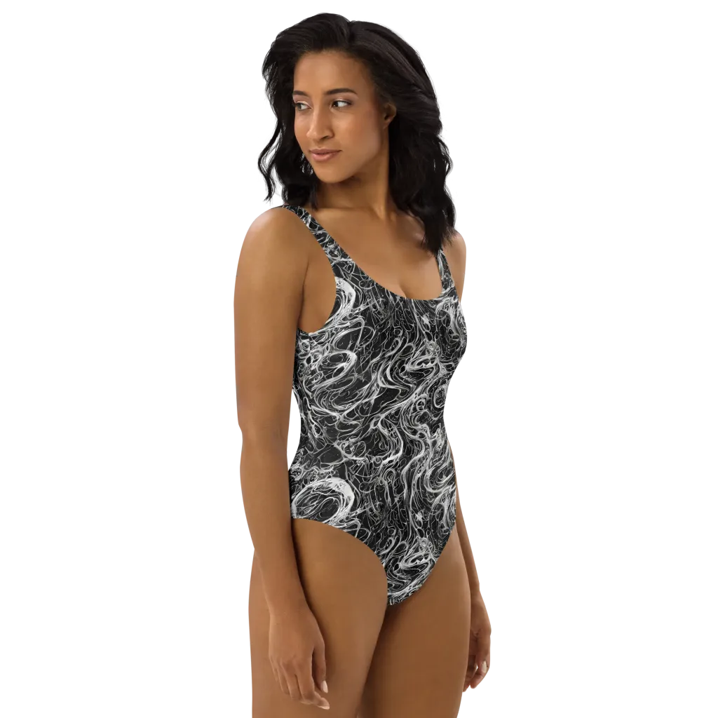 Obsidian Tide on One-Piece Swimsuit — Right