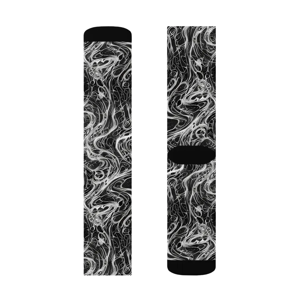 Obsidian Tide on Socks — Left Sock