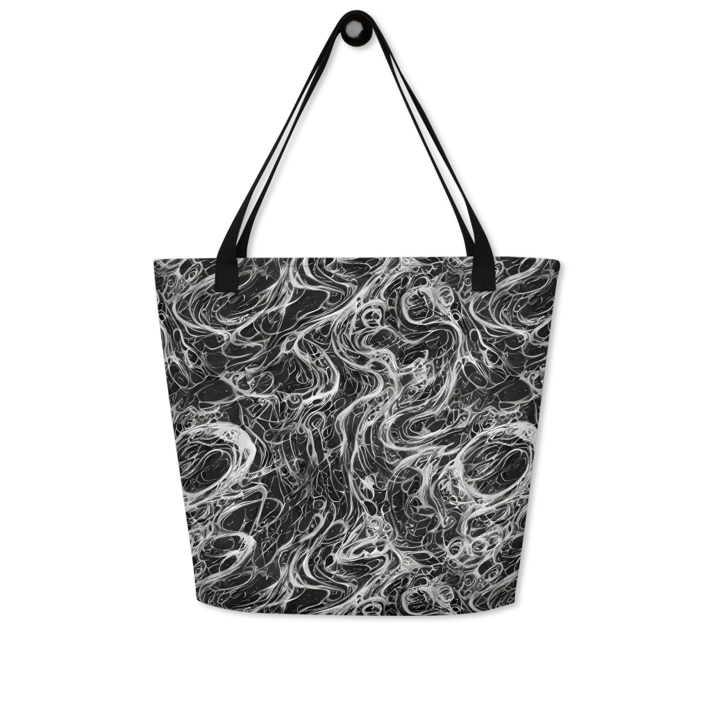 Obsidian Tide on Large Tote Bag W/ Pocket — Front