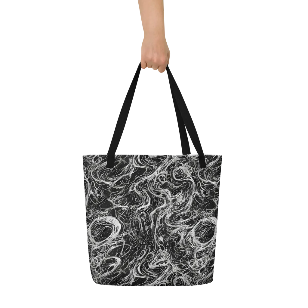 Obsidian Tide on Large Tote Bag W/ Pocket — Front