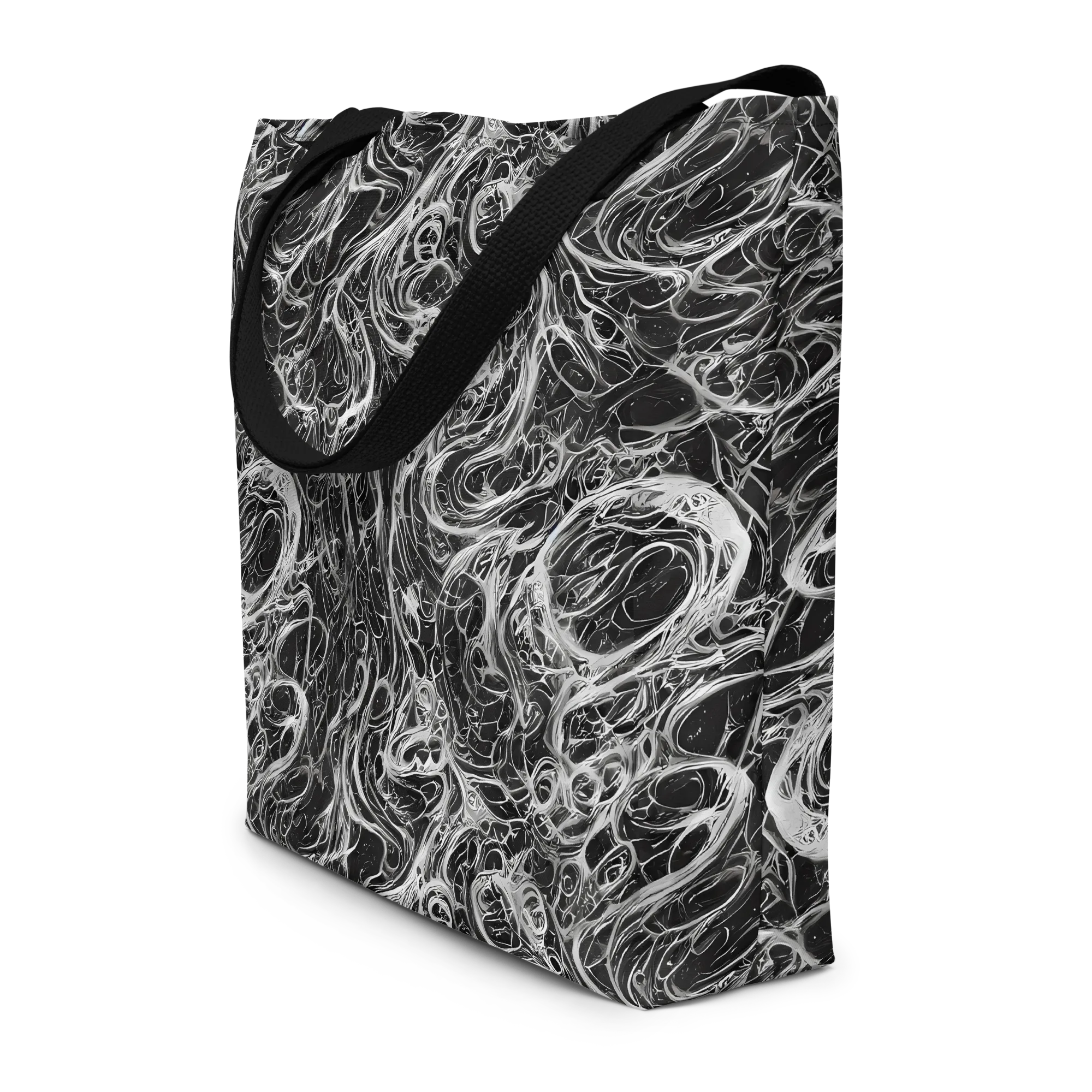 Obsidian Tide on Large Tote Bag W/ Pocket — Front