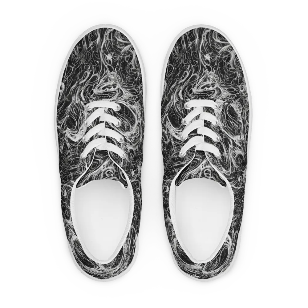 Obsidian Tide on Men's Lace-Up Canvas Shoes — Front