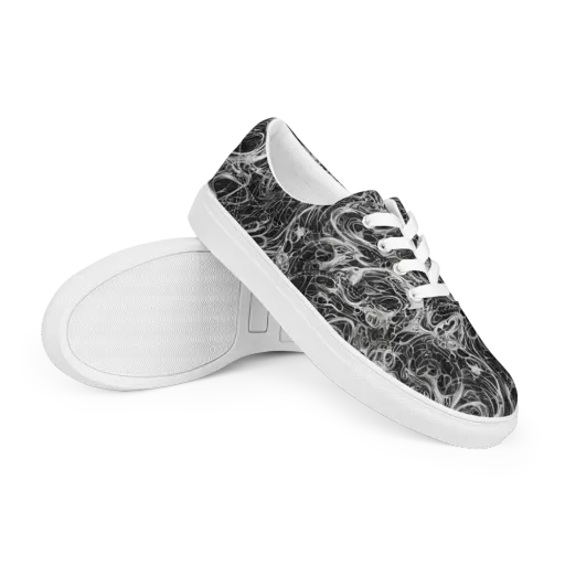 Obsidian Tide on a Men's Lace-Up Canvas Shoes