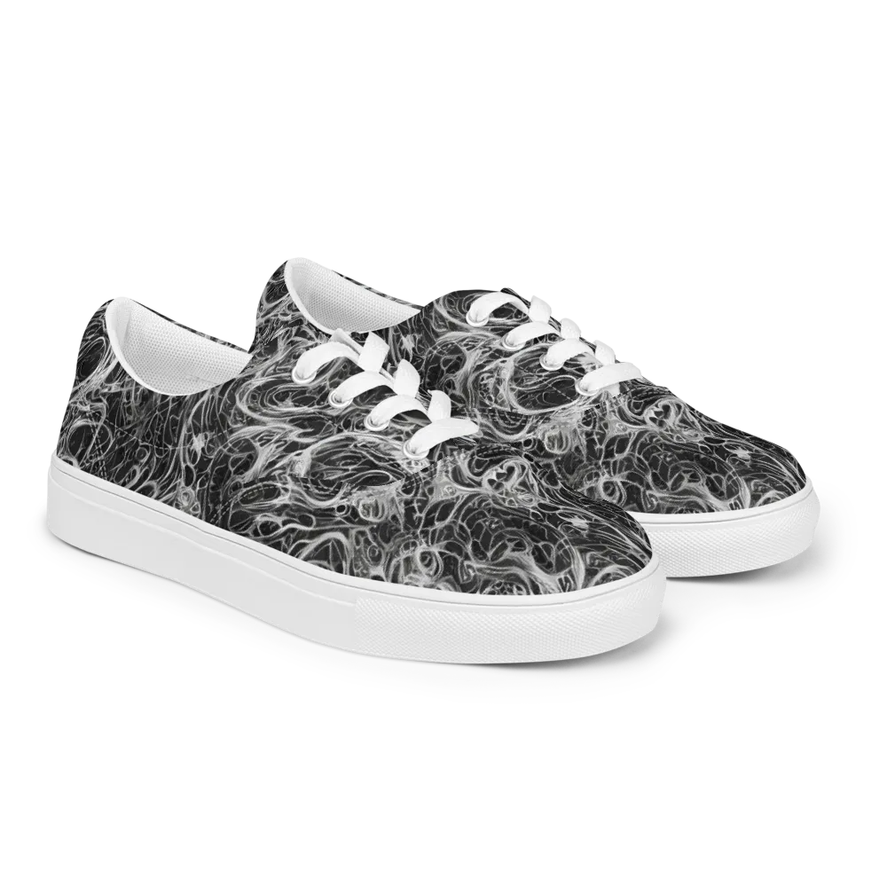 Obsidian Tide on Men's Lace-Up Canvas Shoes — Right Front