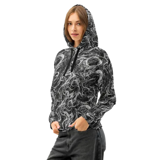Obsidian Tide on a Cotton Hoodie