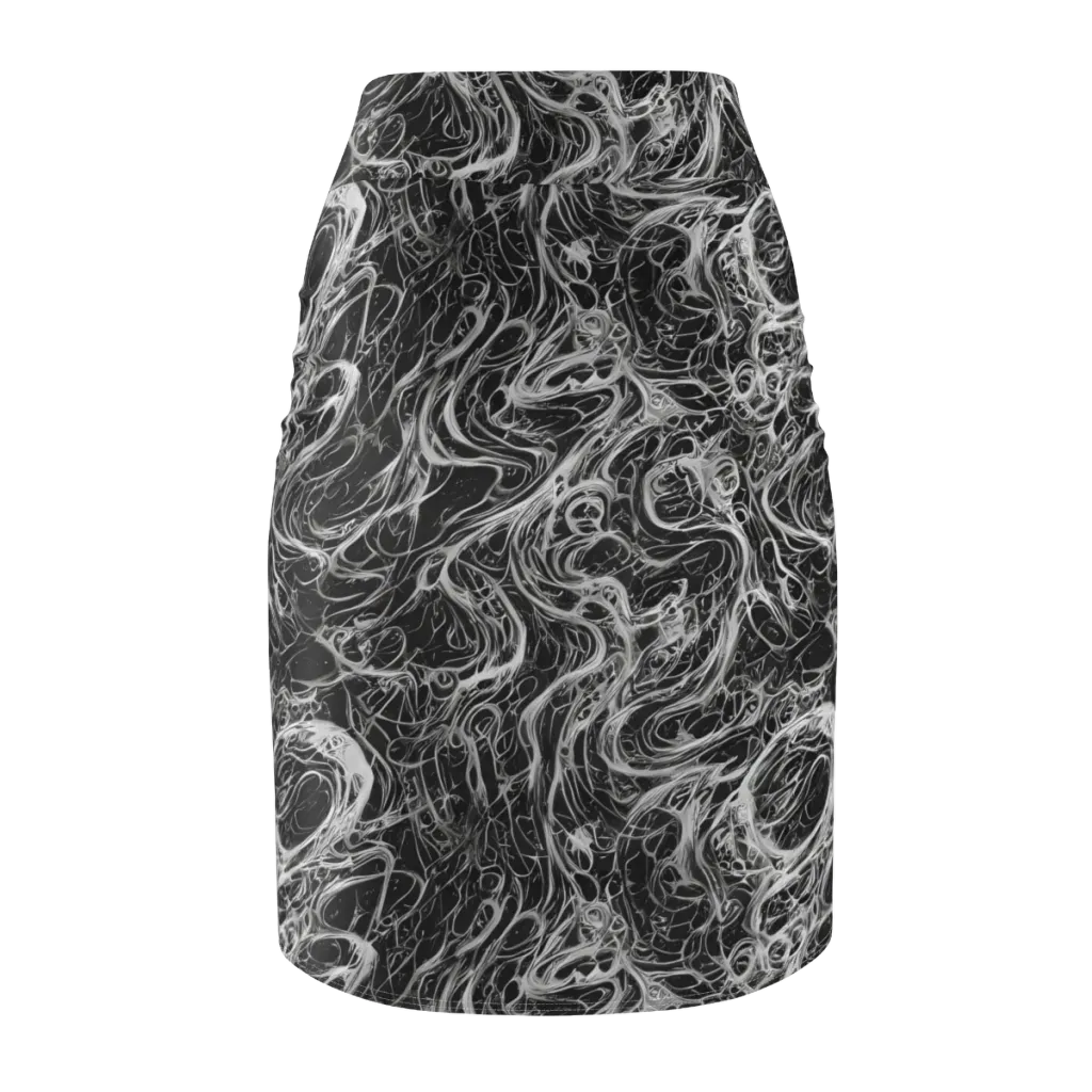 Obsidian Tide on Pencil Skirt — Back