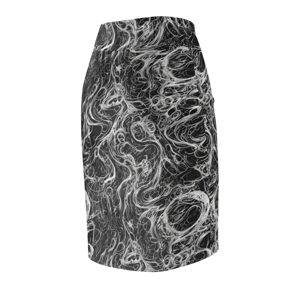 Obsidian Tide on Pencil Skirt — Back Side