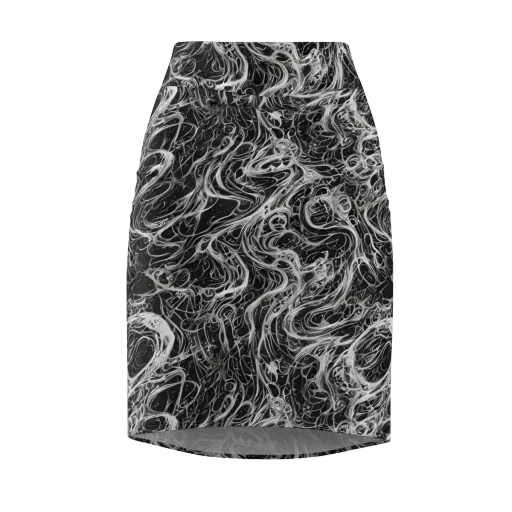 Obsidian Tide on a Pencil Skirt