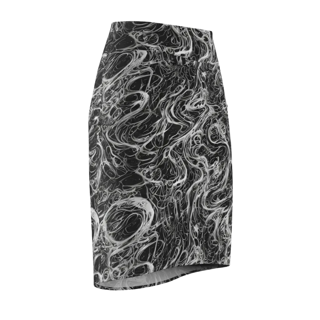 Obsidian Tide on Pencil Skirt — Front Side