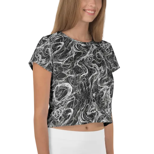 Obsidian Tide on a Crop Tee