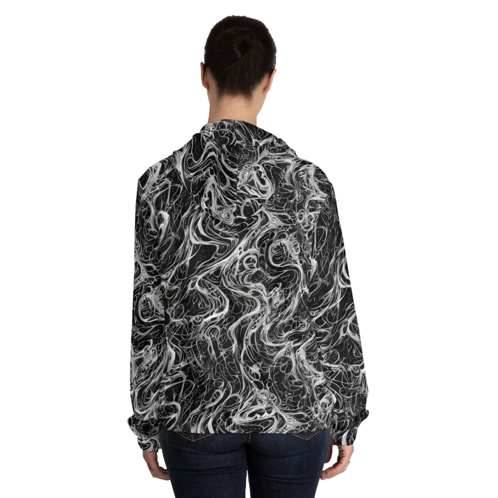 Obsidian Tide on Women's Full-Zip Hoodie — Back On Person