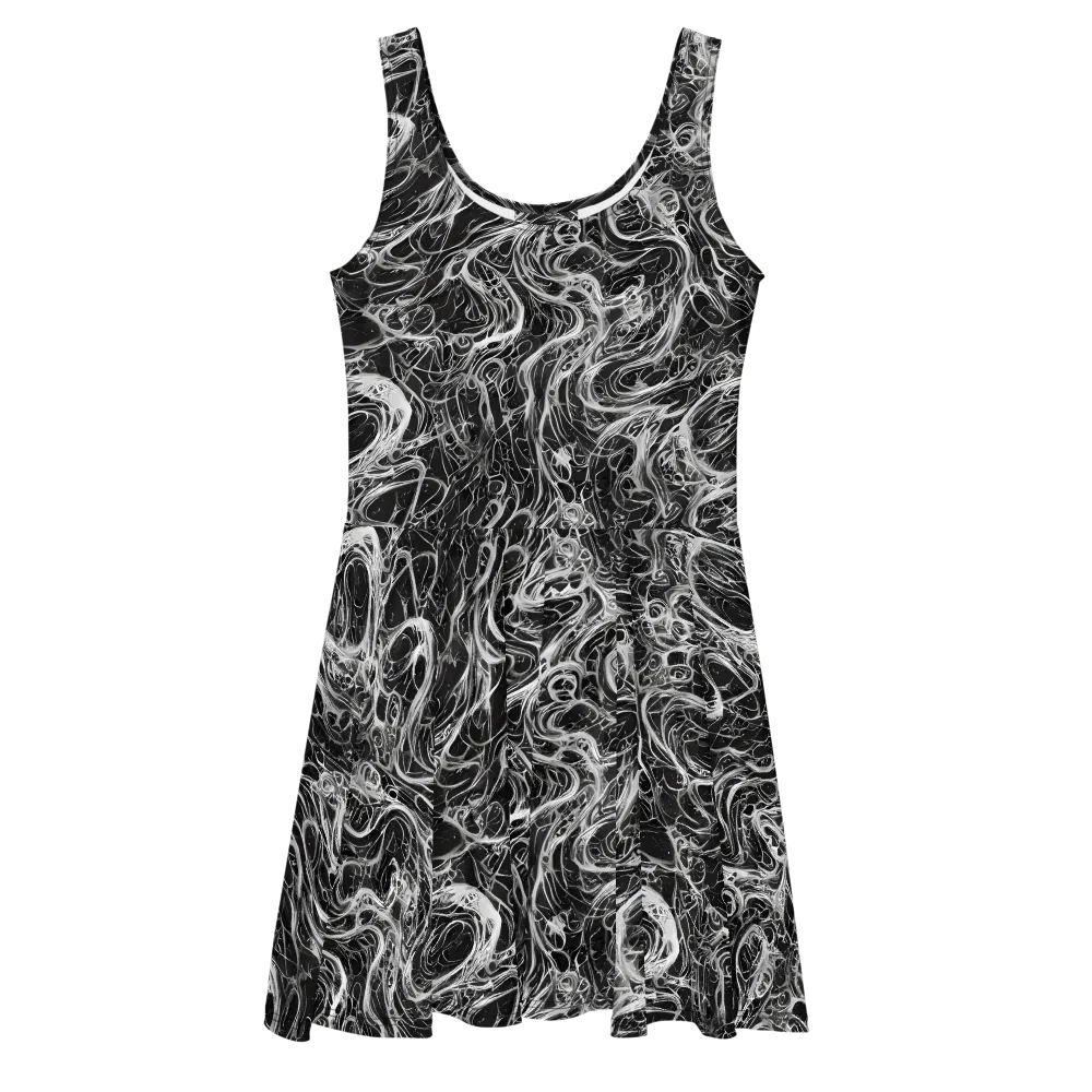 Obsidian Tide on Skater Dress — Front