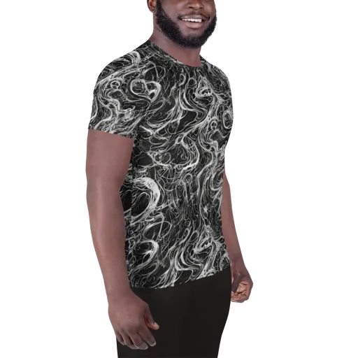 Obsidian Tide on a Men's Athletic T-Shirt
