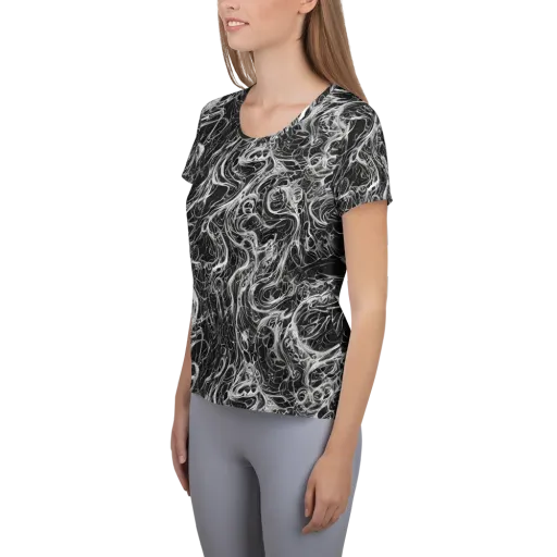 Obsidian Tide on a Women's Athletic T-Shirt