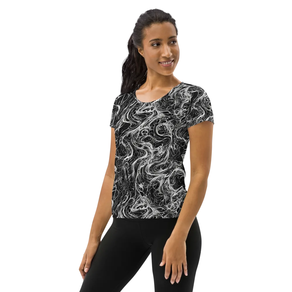 Obsidian Tide on Women's Athletic T-Shirt — Left