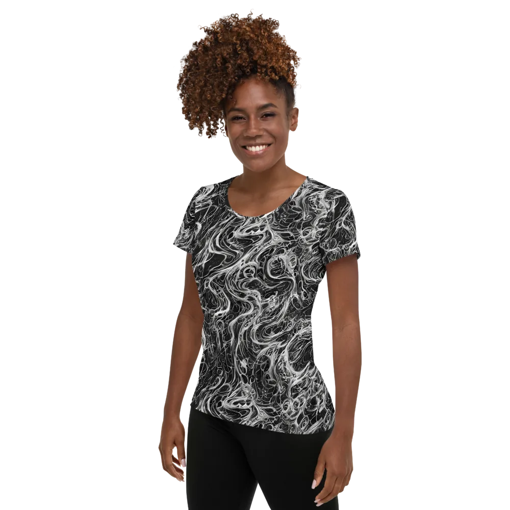 Obsidian Tide on Women's Athletic T-Shirt — Left