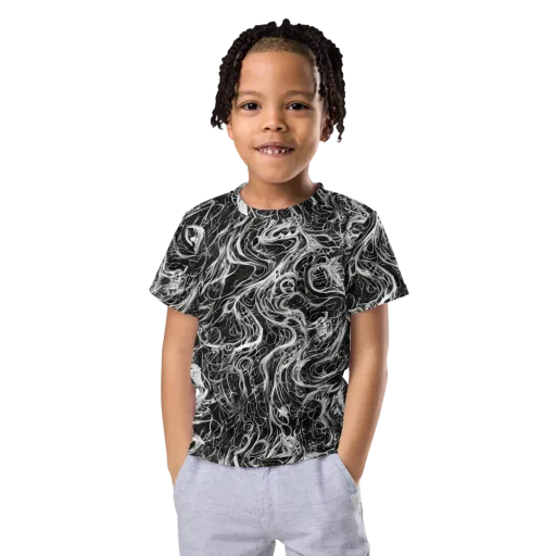 Obsidian Tide on a Kids Crew Neck T-Shirt