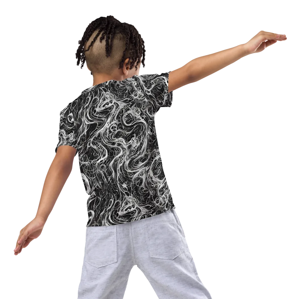 Obsidian Tide on Kids Crew Neck T-Shirt — Back