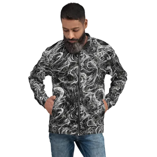 Obsidian Tide on a Bomber Jacket