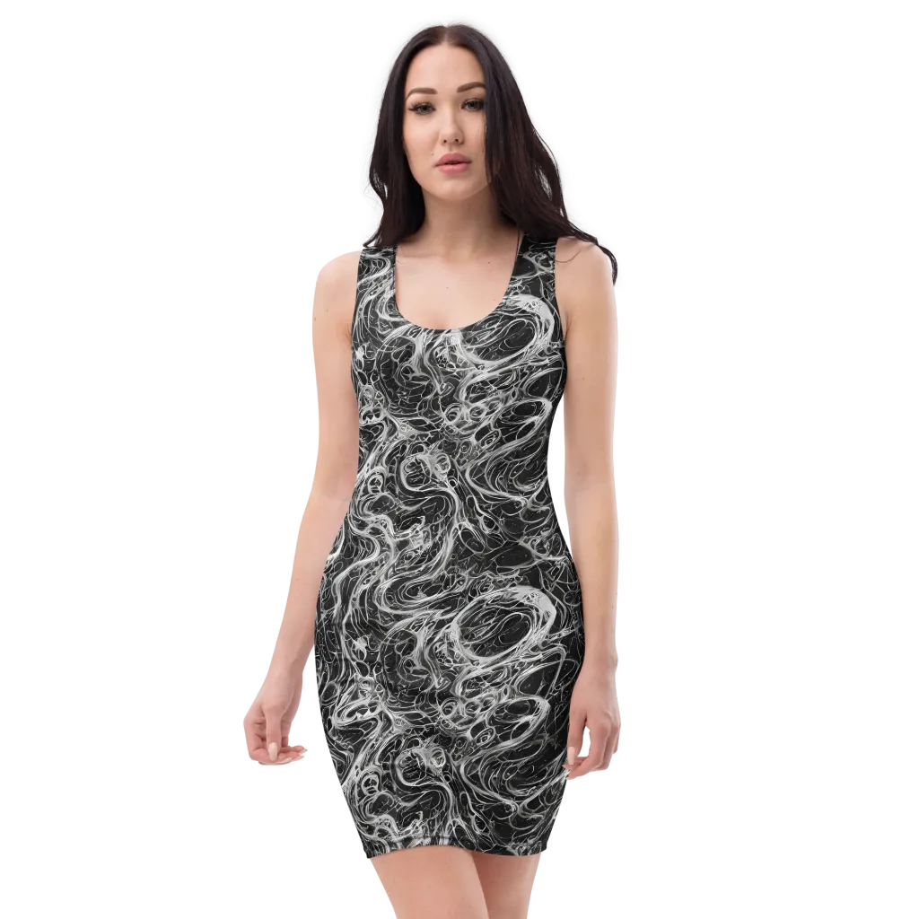 Obsidian Tide on Bodycon Dress — Front
