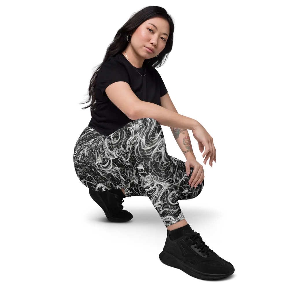 Obsidian Tide on Leggings with Pockets — Right Front