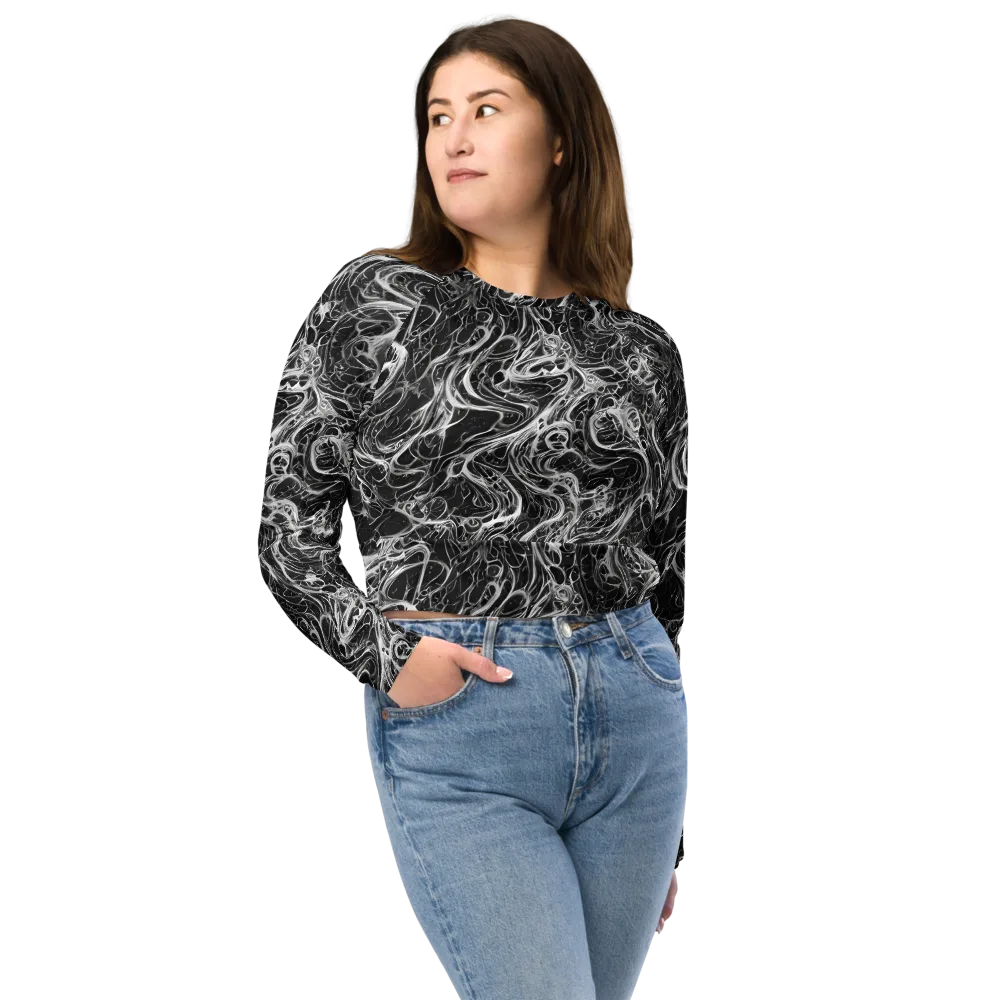 Obsidian Tide on Long Sleeve Crop Top — Front
