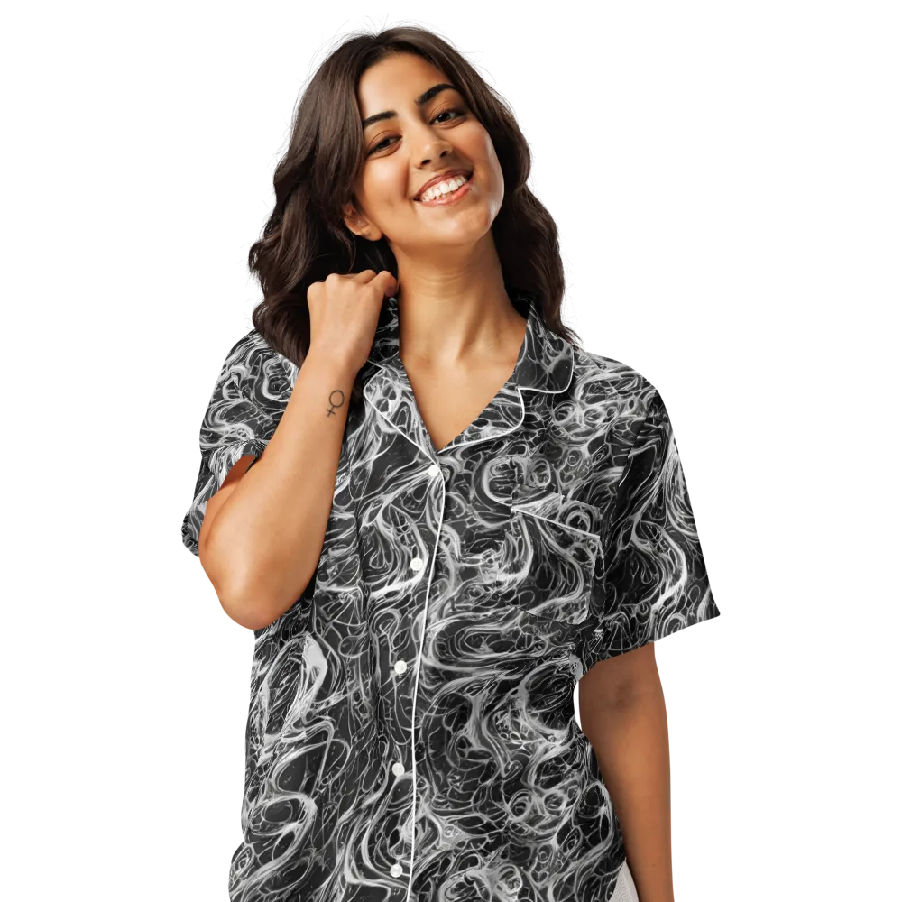 Obsidian Tide on Women's Short Sleeve Pajama Top — Front