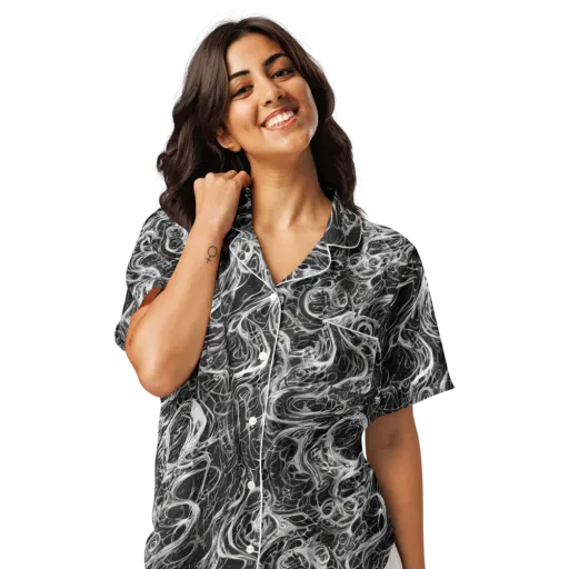 Obsidian Tide on a Women's Short Sleeve Pajama Top