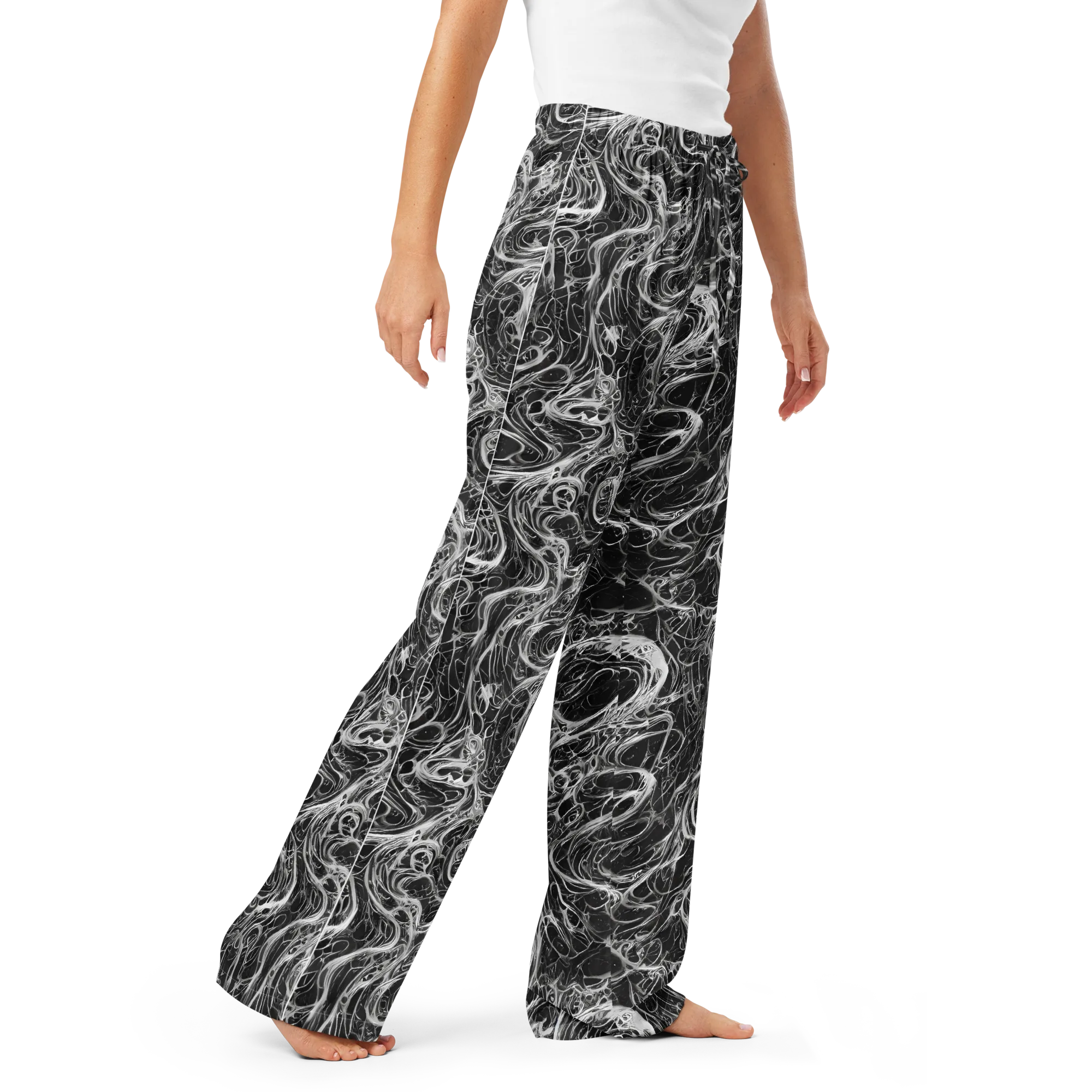 Obsidian Tide on Women's Pajama Pants — Right Front