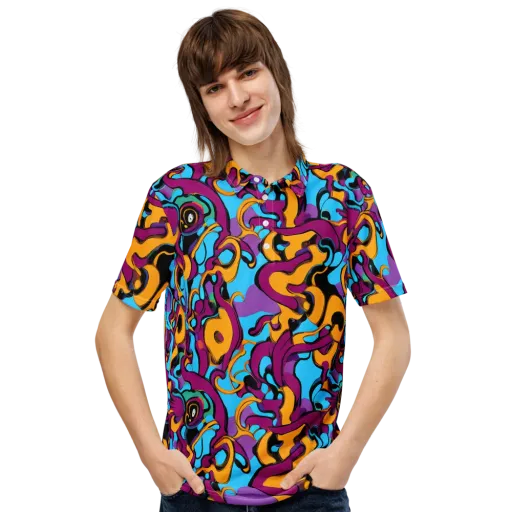 Purple Ignition on a Men's Slim Fit Polo Shirt